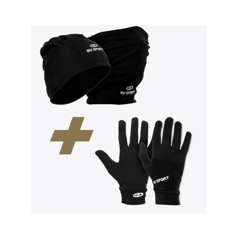BV Sport Pack de gorro multifunción y guantes negros